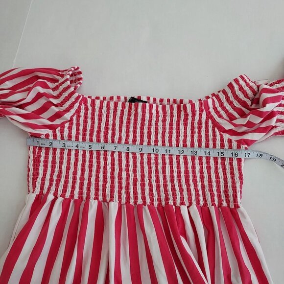 Boston Proper Striped Smocked Off Shoulder Top Size XL - Picture 4 of 12